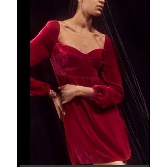 Reformation Dresses & Skirts - Reformation Chestnut Dress in Rhubarb Size 4 Long Sleeve